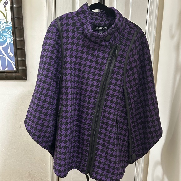 Jackets & Blazers - Purple Houndstooth Cape